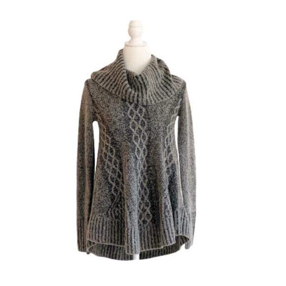 Anthropologie Ruby Moon Sweater Cowl Swing Gray Fuzzy Soft Sweater Size Small - Picture 1 of 12